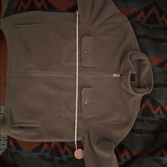 All Saints Clayton Fleece Tan Lightweight Jacket - Picture 14 of 15